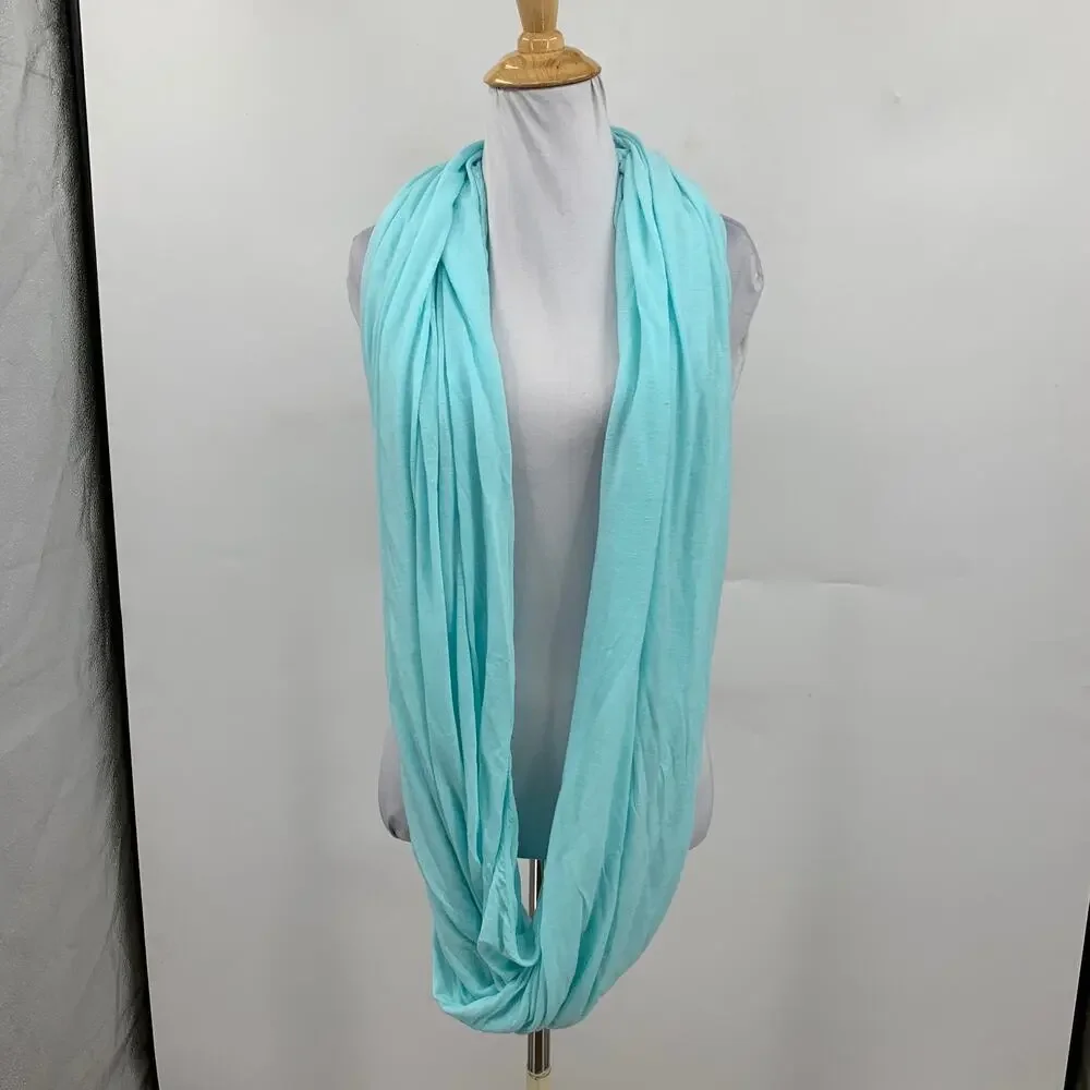 Vintage Lululemon Scarf Womens OS One Size Aqua Infinity Textured Silk Blend